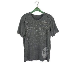 Nightmare Before Christmas Bone Daddy Graphic Tee Distressed Gothic V Neck L